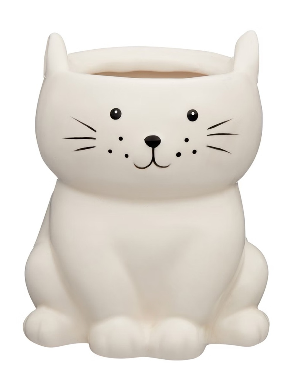Cream Cat Ceramic Planter